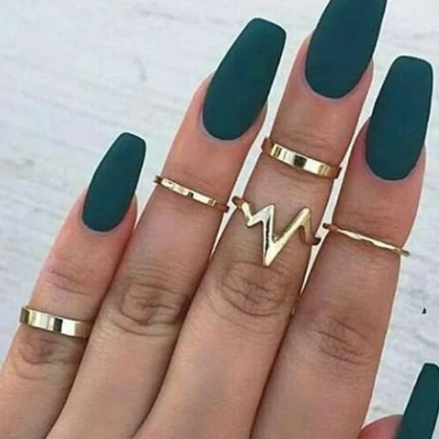 Heart Beat Rings Set