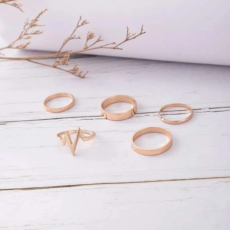 Heart Beat Rings Set