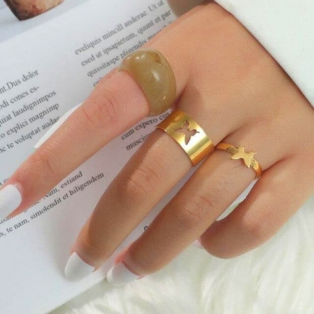 Couple Butterfly Rings